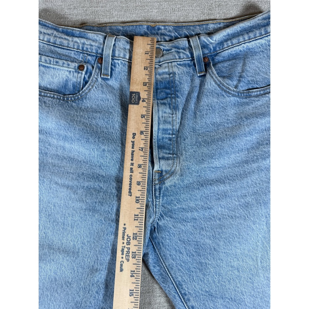 Levi's 501 S Jeans Womens 32x27 Light Blue Skinny Stretch Button Fly 31/28 - Picture 8 of 10